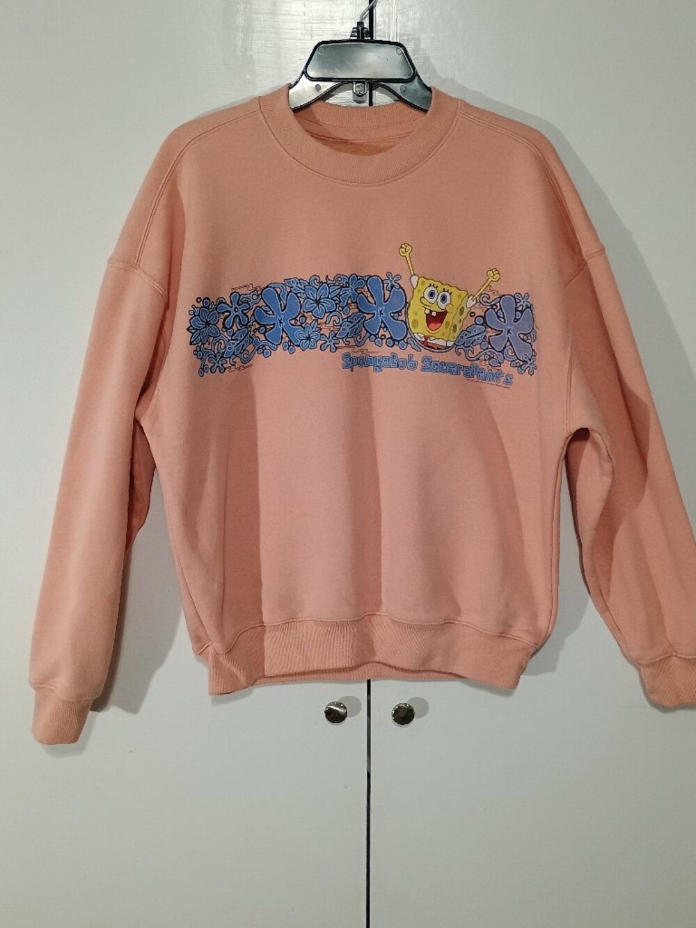 Hollister Boxy Fit Pink SpongeBob SquarePants Graphic Sweatshirt Size Small
